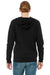 Bella + Canvas BC3909/3909 Mens Sponge Fleece Full Zip Hooded Sweatshirt Hoodie Solid Black Model Back