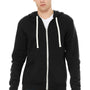 Bella + Canvas Mens Sponge Fleece Full Zip Hooded Sweatshirt Hoodie - Solid Black