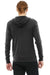 Bella + Canvas BC3939/3939 Mens Full Zip Long Sleeve Hooded T-Shirt Hoodie Charcoal Black Model Back