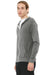 Bella + Canvas BC3939/3939 Mens Full Zip Long Sleeve Hooded T-Shirt Hoodie Grey Model 3Q
