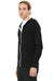 Bella + Canvas BC3939/3939 Mens Full Zip Long Sleeve Hooded T-Shirt Hoodie Solid Black Model 3Q