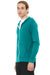 Bella + Canvas BC3939/3939 Mens Full Zip Long Sleeve Hooded T-Shirt Hoodie Teal Green Model 3Q