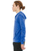 Bella + Canvas BC3939/3939 Mens Full Zip Long Sleeve Hooded T-Shirt Hoodie True Royal Blue Model Side