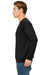 Bella + Canvas BC3945/3945 Mens Fleece Crewneck Sweatshirt Black Model Side