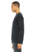 Bella + Canvas BC3945/3945 Mens Fleece Crewneck Sweatshirt Heather Dark Grey Model Side