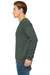Bella + Canvas BC3945/3945 Mens Fleece Crewneck Sweatshirt Military Green Model Side