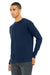 Bella + Canvas BC3945/3945 Mens Fleece Crewneck Sweatshirt Navy Blue Model 3Q