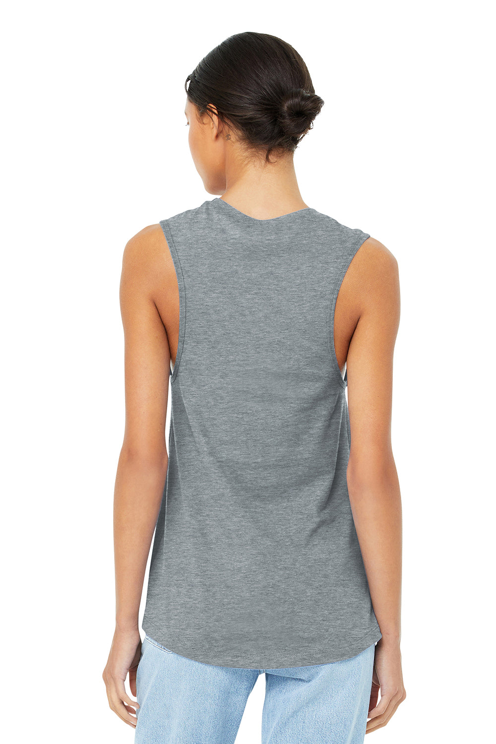 Bella + Canvas BC6003/B6003/6003 Womens Jersey Muscle Tank Top Heather Grey Model Back