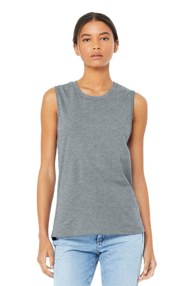 Bella + Canvas BC6003/6003 Womens Jersey Muscle Tank Top Heather Grey Model Front