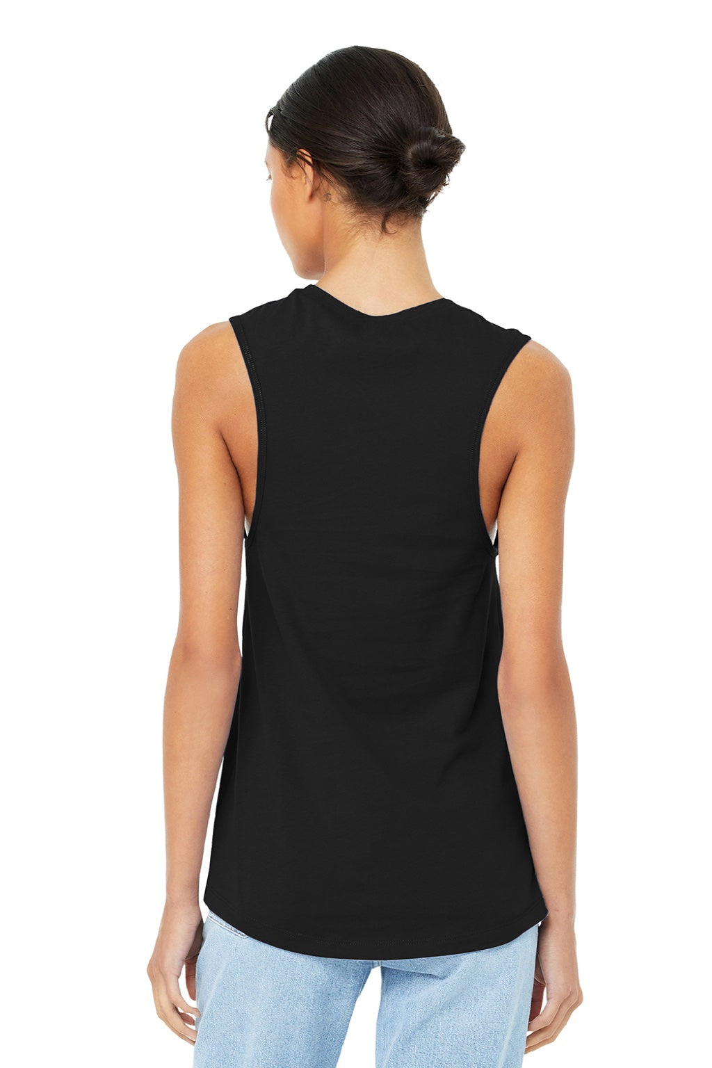 Bella + Canvas BC6003/6003 Womens Jersey Muscle Tank Top Black Model Back