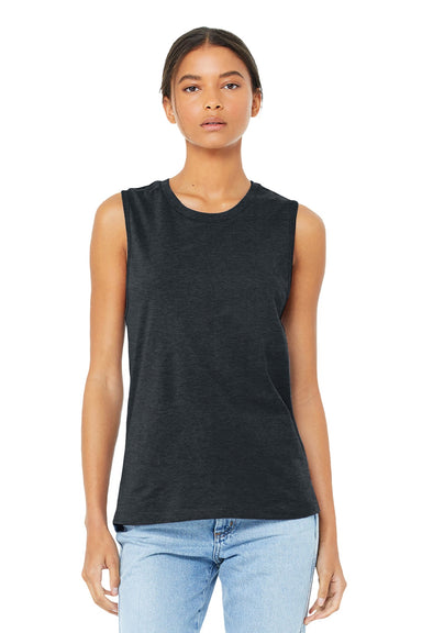 Bella + Canvas BC6003/6003 Womens Jersey Muscle Tank Top Heather Dark Grey Model Front