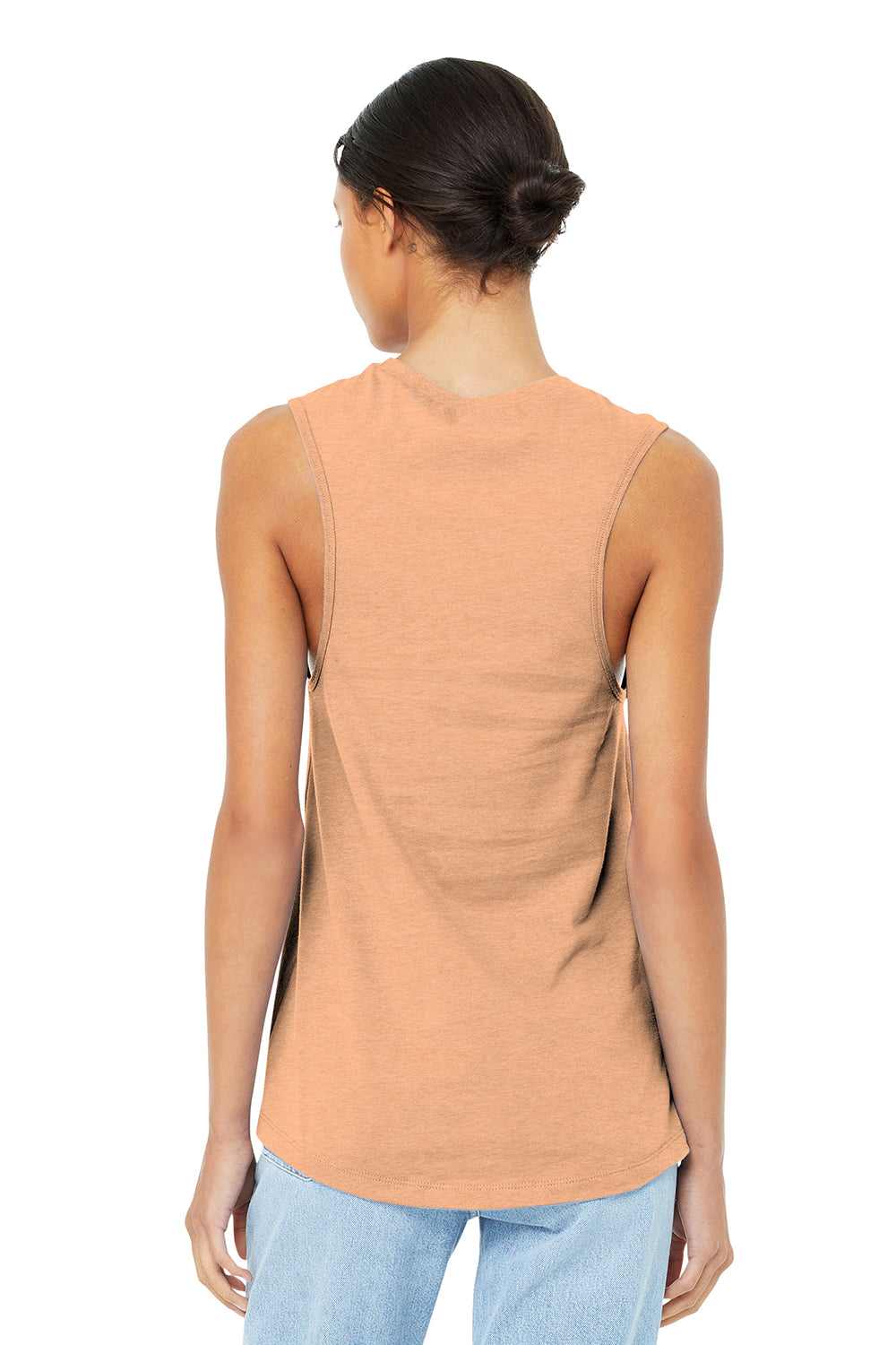 Bella + Canvas BC6003/B6003/6003 Womens Jersey Muscle Tank Top Heather Peach Model Back