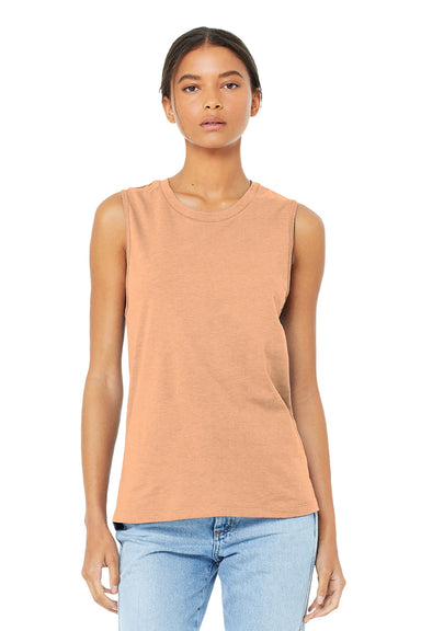 Bella + Canvas BC6003/6003 Womens Jersey Muscle Tank Top Heather Peach Model Front