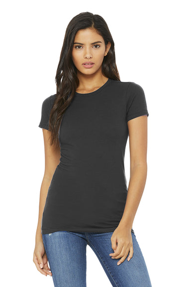Bella + Canvas BC6004/6004 Womens The Favorite Short Sleeve Crewneck T-Shirt Asphalt Grey Model Front