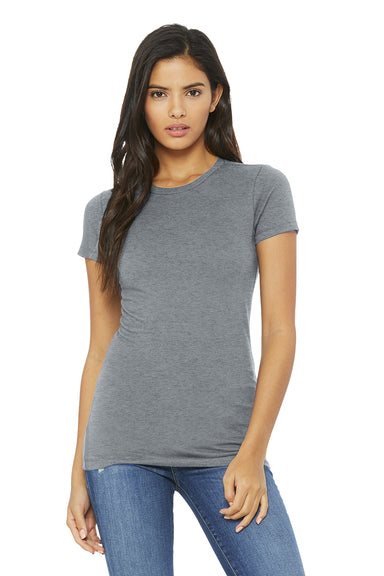 Bella + Canvas BC6004/6004 Womens The Favorite Short Sleeve Crewneck T-Shirt Heather Grey Model Front