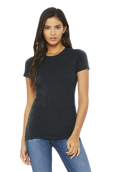 Bella + Canvas BC6004/6004 Womens The Favorite Short Sleeve Crewneck T-Shirt Heather Dark Grey Model Front