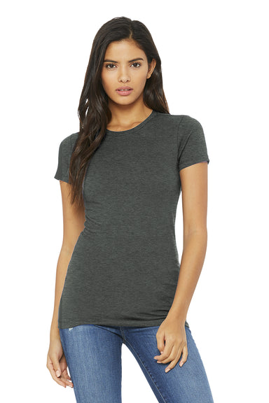 Bella + Canvas BC6004/6004 Womens The Favorite Short Sleeve Crewneck T-Shirt Heather Deep Grey Model Front