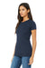 Bella + Canvas BC6004/6004 Womens The Favorite Short Sleeve Crewneck T-Shirt Heather Navy Blue Model 3Q