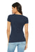 Bella + Canvas BC6004/6004 Womens The Favorite Short Sleeve Crewneck T-Shirt Heather Navy Blue Model Back