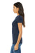 Bella + Canvas BC6004/6004 Womens The Favorite Short Sleeve Crewneck T-Shirt Heather Navy Blue Model Side