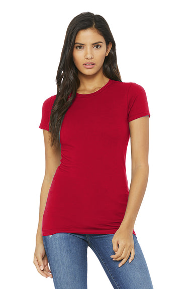 Bella + Canvas BC6004/6004 Womens The Favorite Short Sleeve Crewneck T-Shirt Red Model Front