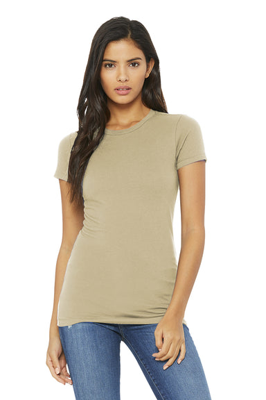 Bella + Canvas BC6004/6004 Womens The Favorite Short Sleeve Crewneck T-Shirt Soft Cream Model Front