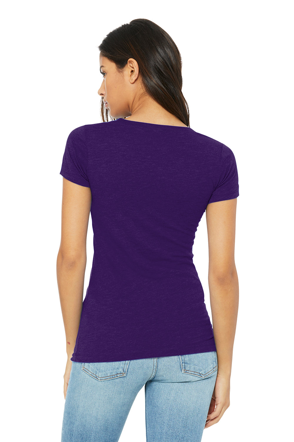 Bella + Canvas BC6004/6004 Womens The Favorite Short Sleeve Crewneck T-Shirt Team Purple Model Back