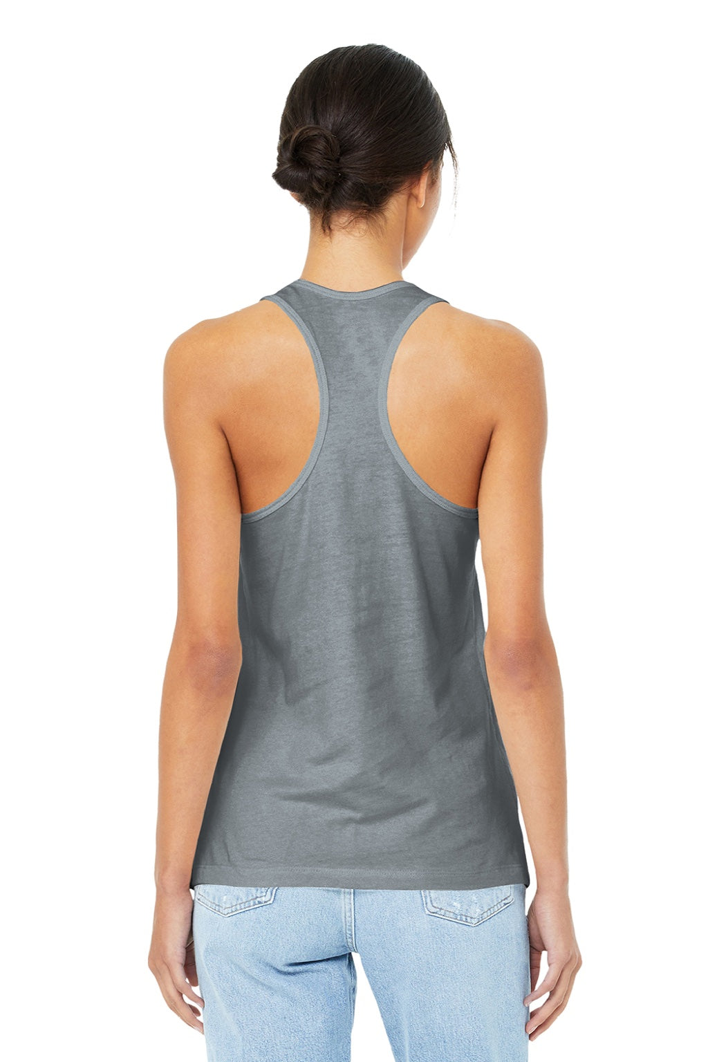 Bella + Canvas BC6008/6008 Womens Jersey Tank Top Heather Grey Model Back
