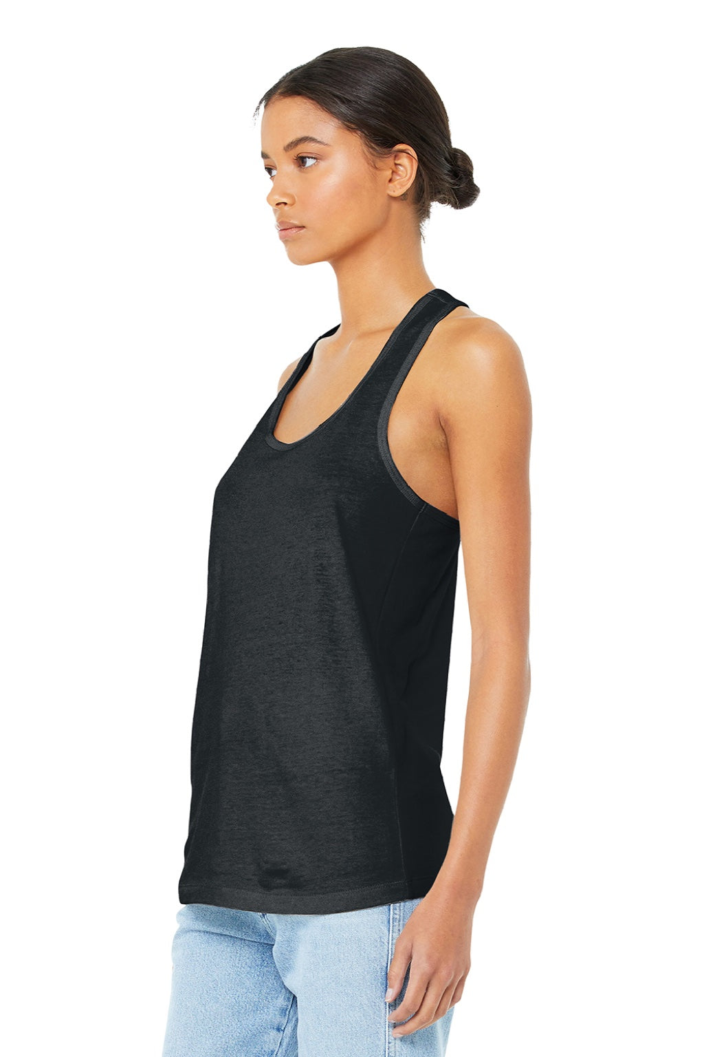 Bella + Canvas BC6008/6008 Womens Jersey Tank Top Heather Dark Grey Model 3Q