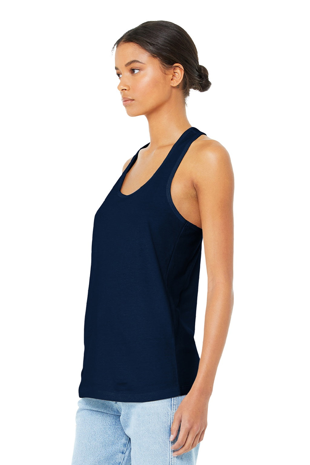Bella + Canvas BC6008/6008 Womens Jersey Tank Top Navy Blue Model 3Q