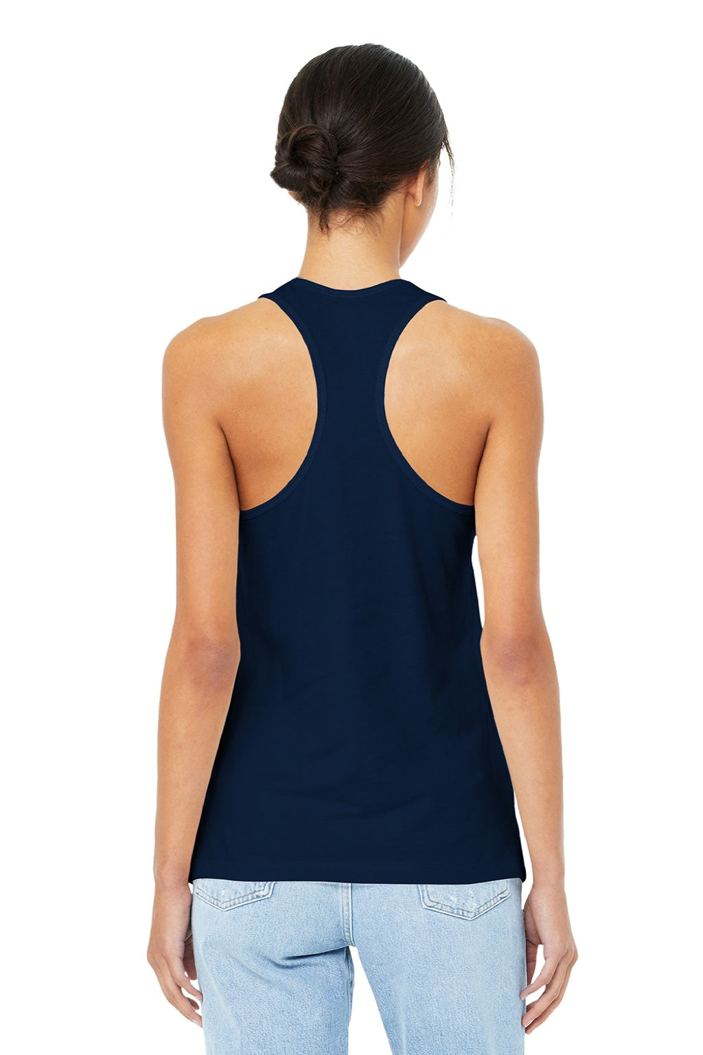 Bella + Canvas BC6008/6008 Womens Jersey Tank Top Navy Blue Model Back