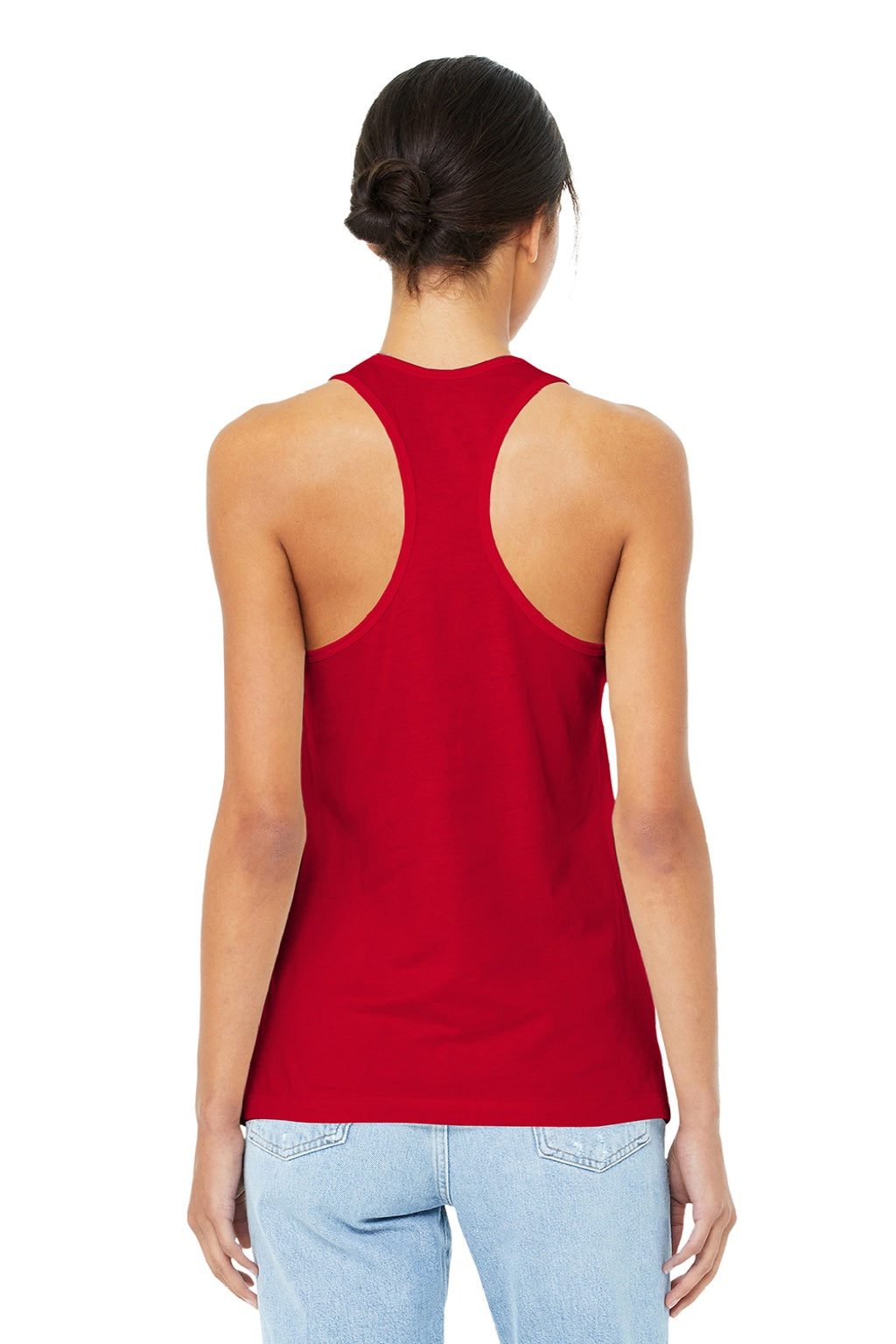 Bella + Canvas BC6008/6008 Womens Jersey Tank Top Red Model Back