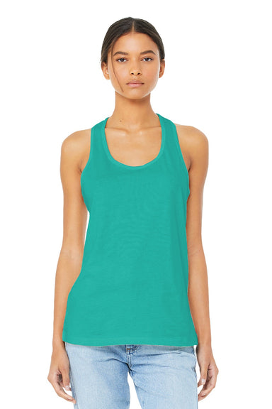 Bella + Canvas BC6008/6008 Womens Jersey Tank Top Teal Green Model Front