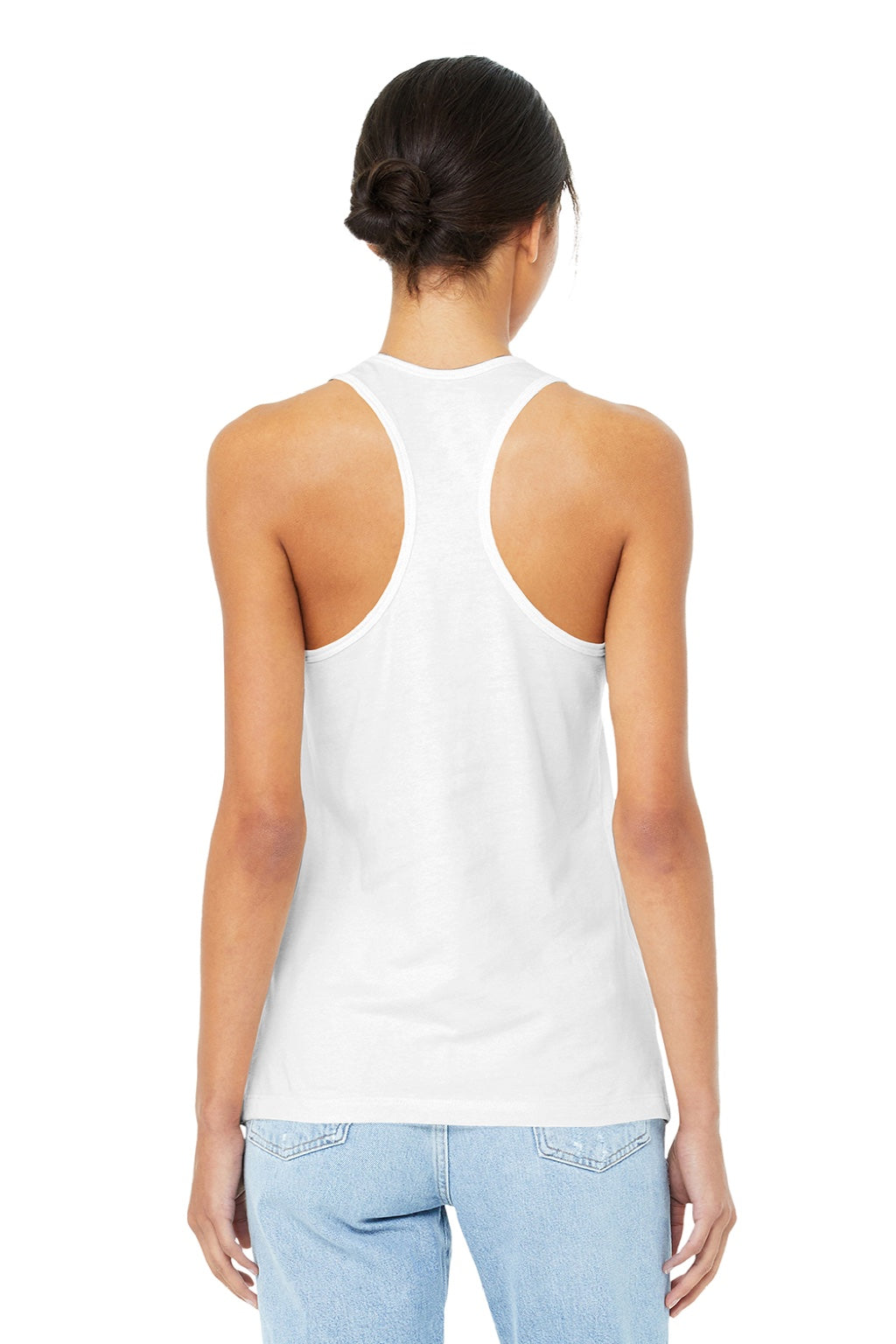 Bella + Canvas BC6008/6008 Womens Jersey Tank Top White Model Back