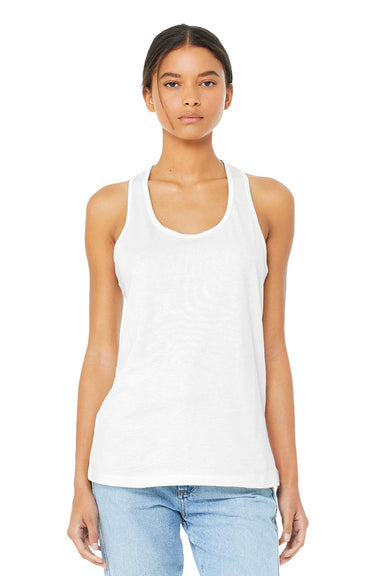 Bella + Canvas BC6008/6008 Womens Jersey Tank Top White Model Front