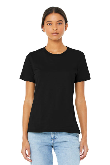 Bella + Canvas BC6400CVC/6400CVC Womens CVC Short Sleeve Crewneck T-Shirt Solid Black Model Front
