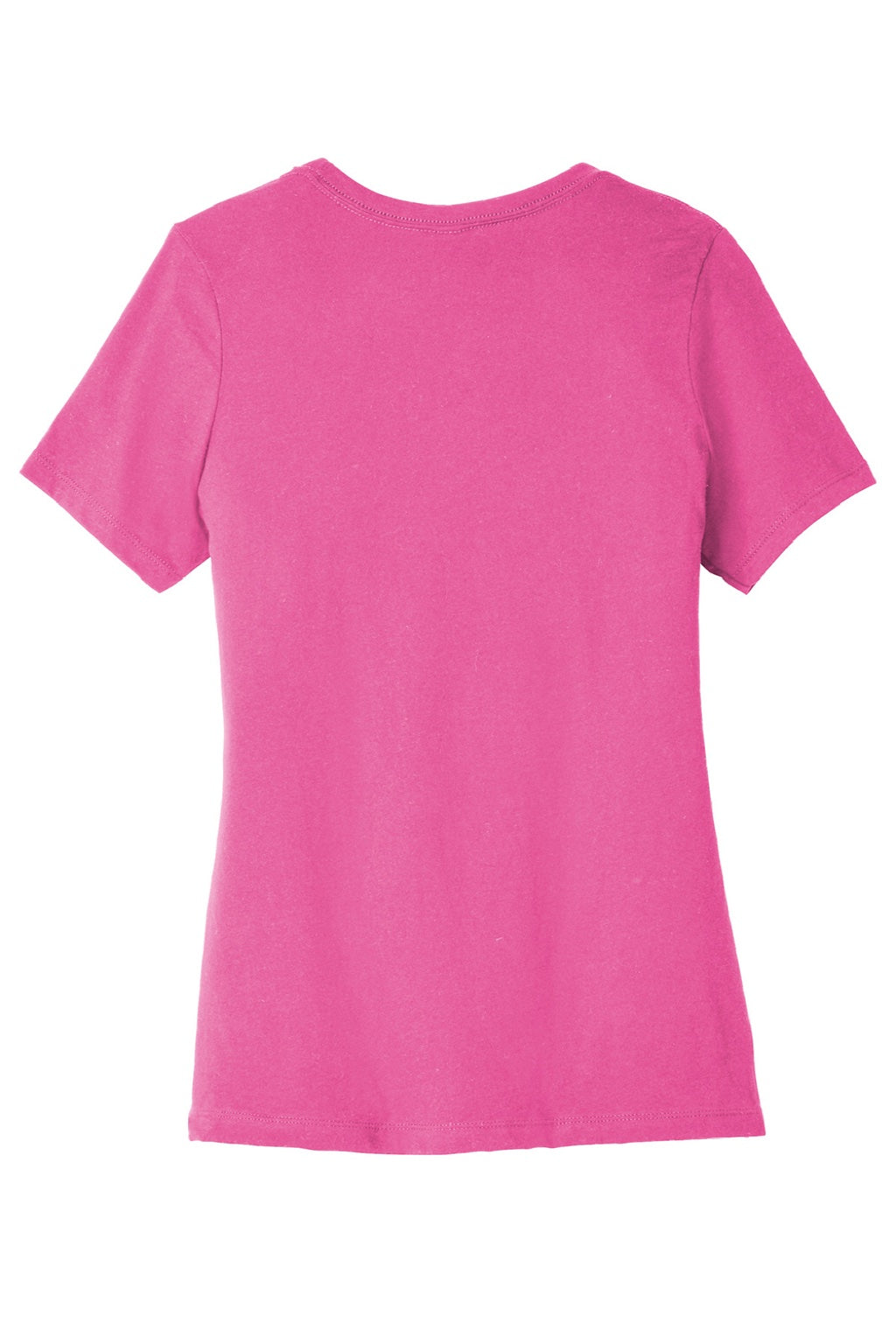 Bella + Canvas BC6400/6400 Womens Relaxed Jersey Short Sleeve Crewneck T-Shirt Charity Pink Flat Back