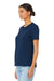 Bella + Canvas BC6400/B6400/6400 Womens Relaxed Jersey Short Sleeve Crewneck T-Shirt Navy Blue Model 3Q