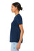 Bella + Canvas BC6400/B6400/6400 Womens Relaxed Jersey Short Sleeve Crewneck T-Shirt Navy Blue Model Side