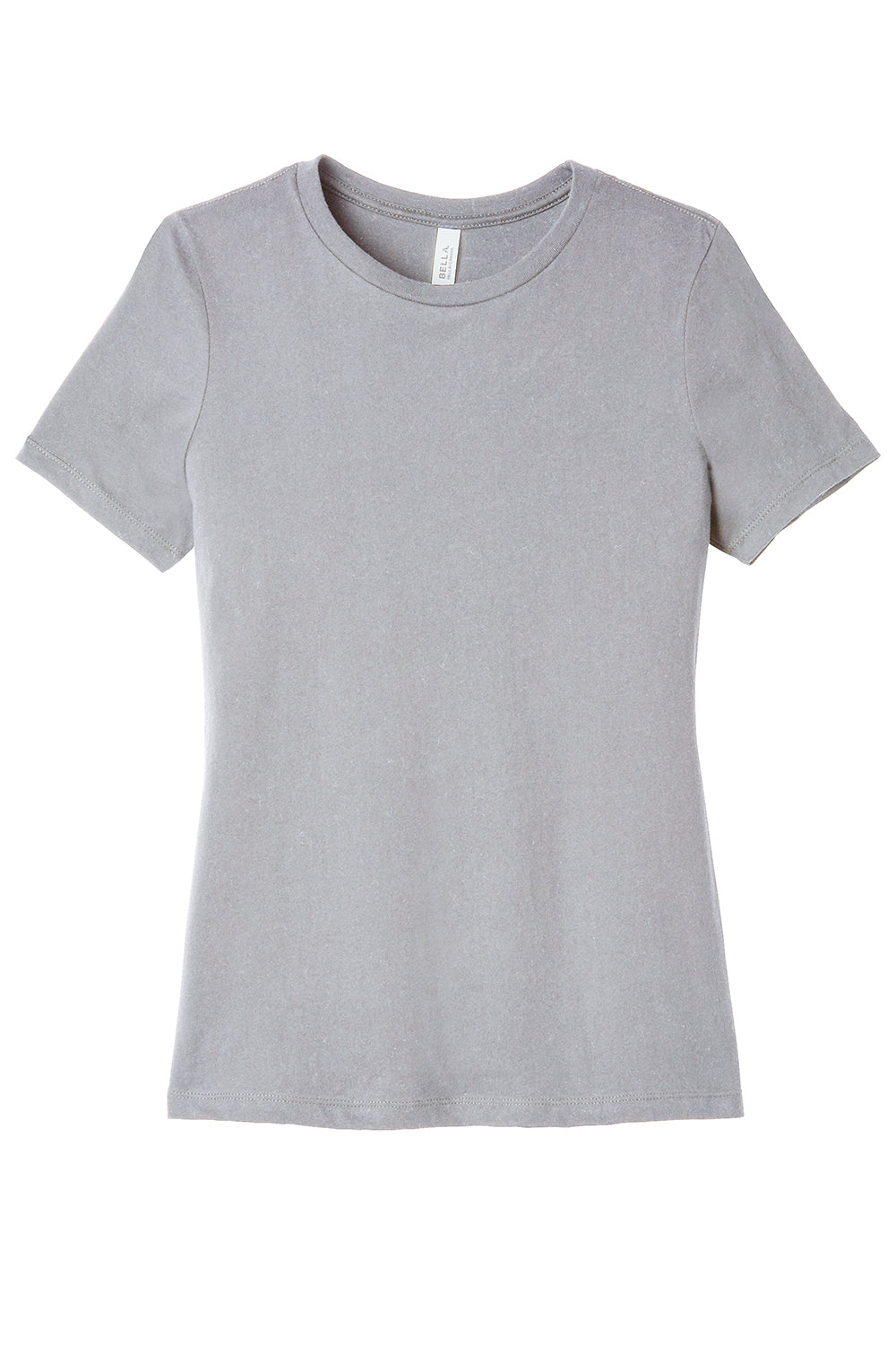 Bella + Canvas BC6400/B6400/6400 Womens Relaxed Jersey Short Sleeve Crewneck T-Shirt Solid Athletic Grey Flat Front
