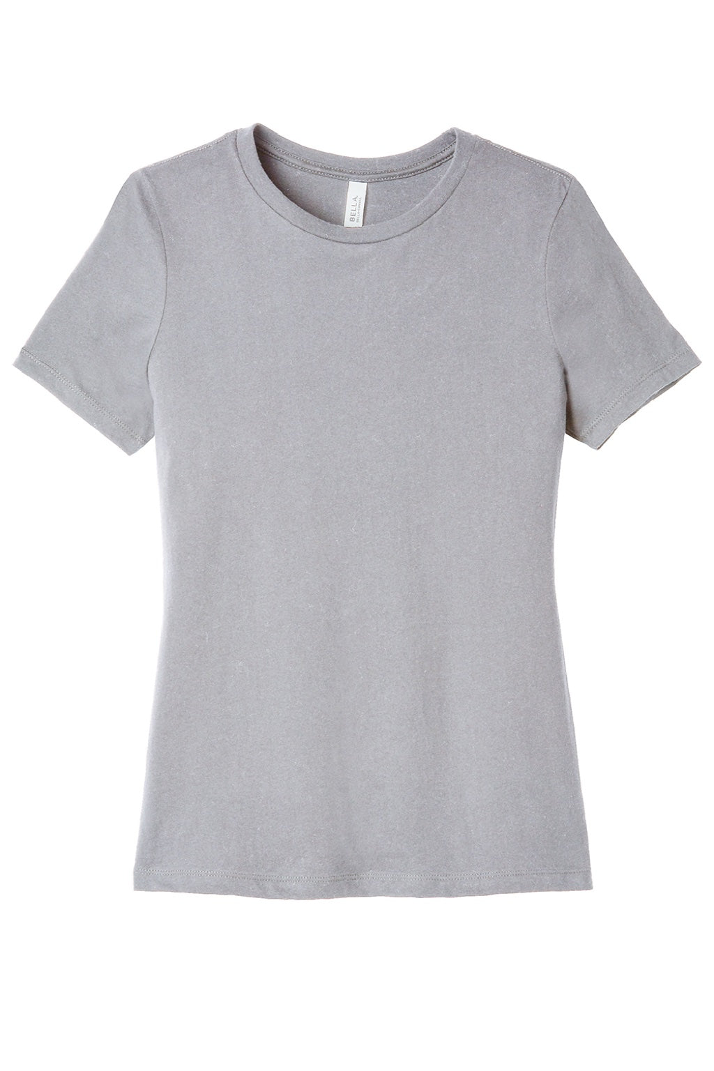 Bella + Canvas BC6400/6400 Womens Relaxed Jersey Short Sleeve Crewneck T-Shirt Solid Athletic Grey Flat Front