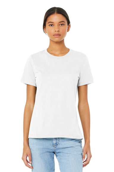 Bella + Canvas BC6400CVC/6400CVC Womens CVC Short Sleeve Crewneck T-Shirt Solid White Model Front