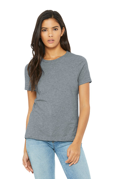 Bella + Canvas BC6400CVC/6400CVC Womens CVC Short Sleeve Crewneck T-Shirt Heather Grey Model Front