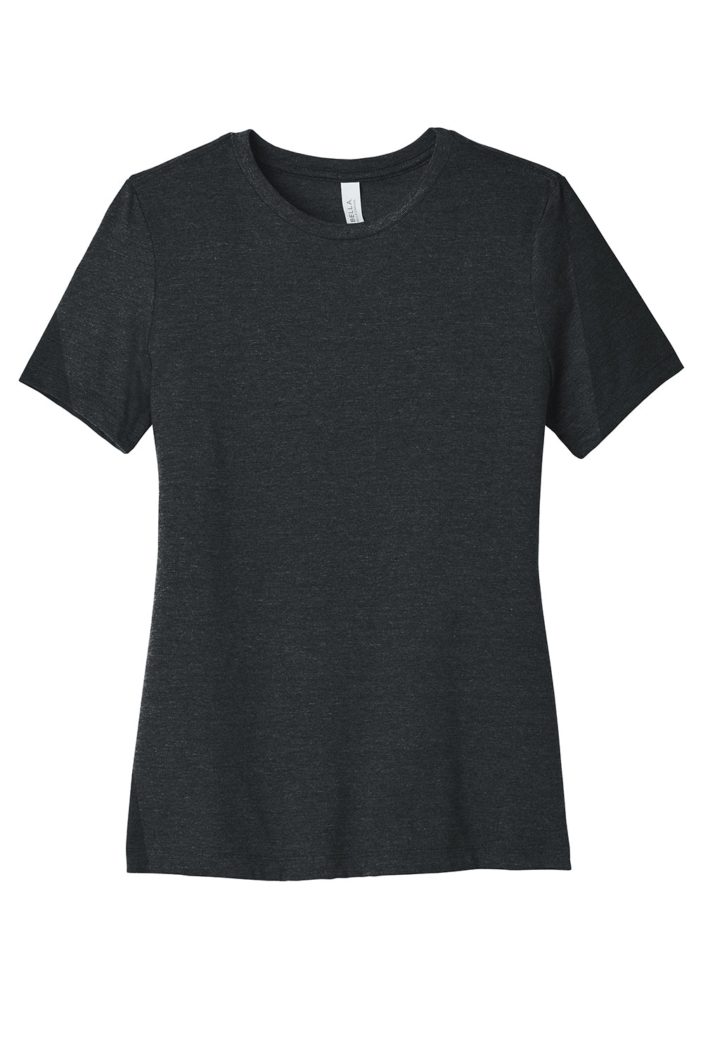 Bella + Canvas BC6400CVC/6400CVC Womens CVC Short Sleeve Crewneck T-Shirt Heather Dark Grey Flat Front
