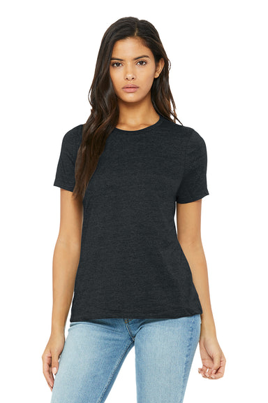 Bella + Canvas BC6400CVC/6400CVC Womens CVC Short Sleeve Crewneck T-Shirt Heather Dark Grey Model Front