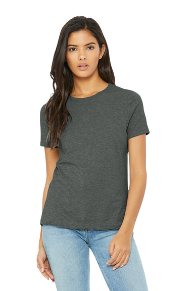 Bella + Canvas BC6400CVC/6400CVC Womens CVC Short Sleeve Crewneck T-Shirt Heather Deep Grey Model Front