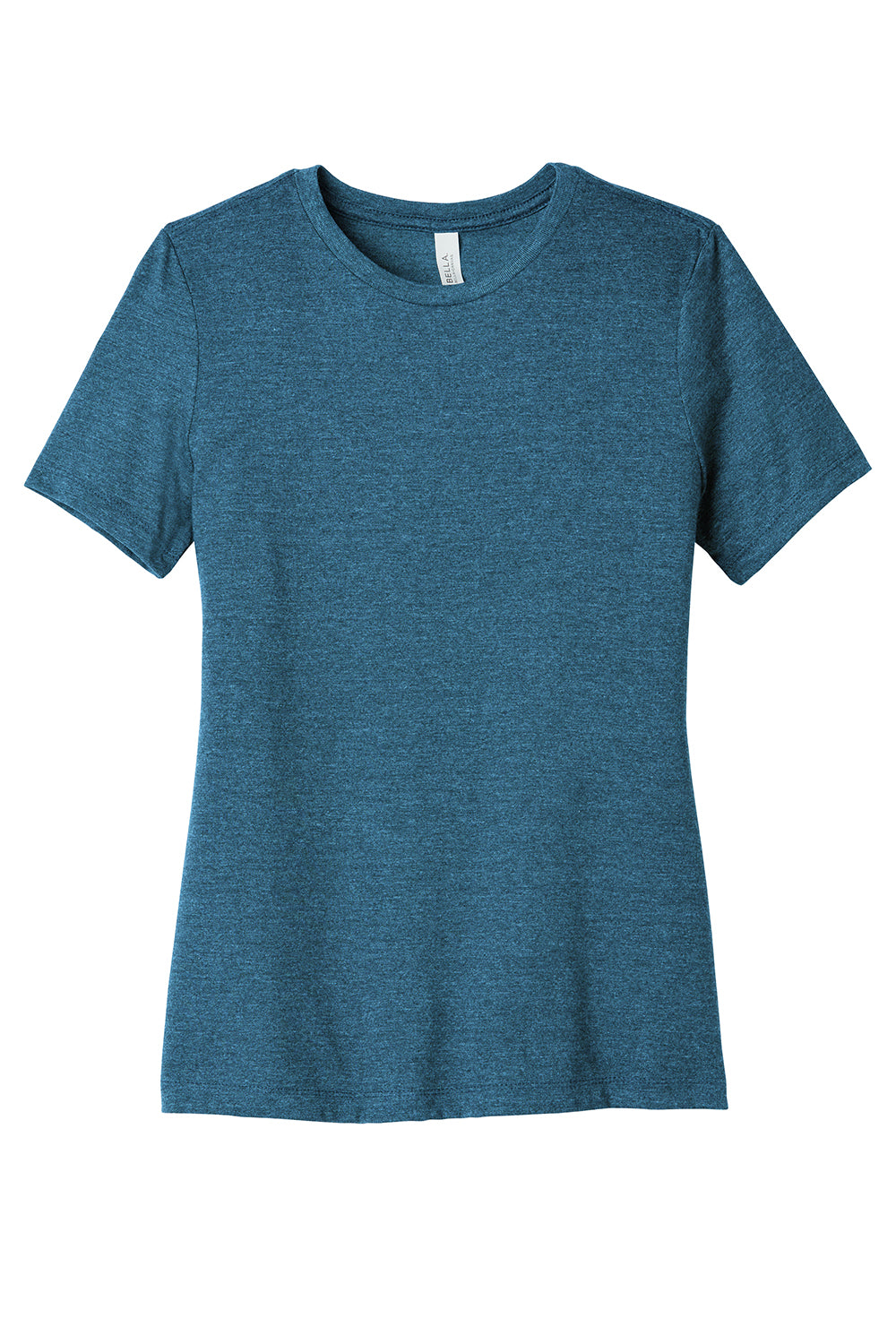 Bella + Canvas BC6400CVC/6400CVC Womens CVC Short Sleeve Crewneck T-Shirt Heather Deep Teal Blue Flat Front