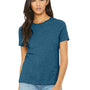 Bella + Canvas Womens CVC Short Sleeve Crewneck T-Shirt - Heather Deep Teal Blue