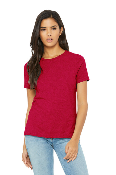 Bella + Canvas BC6400CVC/6400CVC Womens CVC Short Sleeve Crewneck T-Shirt Heather Red Model Front