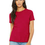 Bella + Canvas Womens CVC Short Sleeve Crewneck T-Shirt - Heather Red
